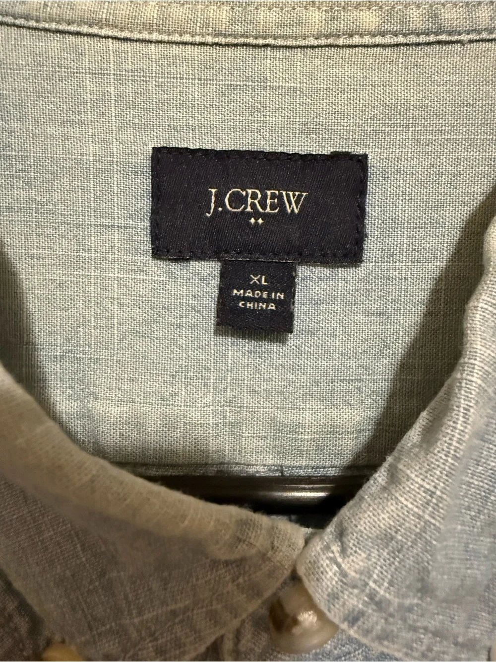 J. Crew Light Blue Denim Button-Down Shirt - Men's XL